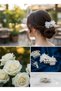 Pearl and Flower Clip Barrette - Black White Gray 3 Colors - Luxury Evening Dress Hair Accessory - 9