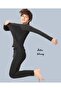 Tutku Boy's Black Winter Fleece-Lined Thermal Underwear Set () - 4