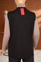 Women's Nida Shoulder Pocket Stone Corded Fabric Knitwear Quality Black Vest - 4
