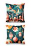 Double Sided Printed Set of 2 Suede Throw Pillow Covers - Ramazan Sunset - Ramadan Kareem