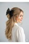 Women's Black Tulle Bow Automatic Buckle - Pearl and Bead Detailed - 4