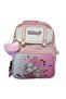 Korean Style Pink Girl's Orthopedic Primary School Backpack with Thermal Lunch Box and Pencil Case - 3