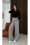 Gray Women's Comfortable Fit Knitwear Pants Size 38/40