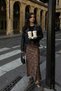 Brown - Women's Leopard Print Satin Skirt - 2