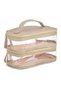 Beige Eyeshadow Case with 2 Transparent Compartments