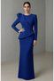 Design Saks Blue Corset Effect Evening Dress (There Is a Superimposed Slit on the Back in Saks Color)