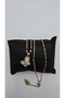 Stainless Steel Gold Color Butterfly Model, Zircon Stone Necklace - 7