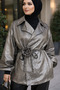 Women's Brocade Fabric Jacket Rose Detail Without Pockets - 2