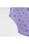 Newborn Baby Girl Cotton Bodysuit Colorful Patterned Short Sleeve Bodysuit with Snap Fasteners 3-12 Months Purple - 3