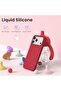 Case for iPhone 17 Pro Max (6.9") - Liquid Silicone Anti-Skid Full Protection Shockproof Soft Red - 3