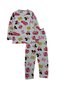 Girl's Cotton Seasonal Gray Color Long Sleeve Pajama Set - 2
