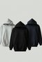 3-Pack Unisex Hooded Oversized Unprinted Sweatshirt
