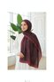 Mineleşarp Retro Pattern Black Burgundy Color Cotton Soft Shawl