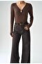 Low-Cut Long Sleeve Blouse with Accessories - 4
