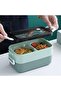 Lunch Box, 4-3-2-Compartment, 1100ML, Microwave & Dishwasher Safe, BPA Free (Green 320)