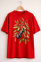 Oversized Unisex 100% Cotton Olive Branch Printed T-Shirt - 2