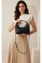 Women's Mini Size Black Color Long Cross Strap Hand & Shoulder Bag (20X16 cm)
