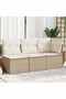 Garden Sofa with Cushions 3-Seater Beige Poly Rattan