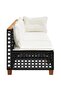 Garden Sofa with Cushions 3-Seater Black Poly Rattan - 4
