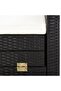 Extendable 3-Seater Sofa Bed with Roof Poly Rattan Black - 8