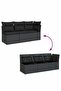 Garden Sofa with Cushions 3-Seater Black Poly Rattan - 6