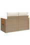 Garden Sofa with Cushions 2-Seater Beige Poly Rattan - 6