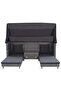 Extendable 3-Seater Sofa Bed with Roof Poly Rattan Grey - 7