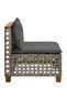 Garden Sofa Armless with Cushions Grey Poly Rattan - 4