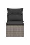 Garden Chair Armless with Cushions Grey Poly Rattan - 2