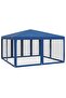 Party Tent with 8 Mesh Sidewalls Blue 4x4 m HDPE - 4