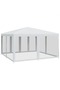 Party Tent with 8 Mesh Sidewalls White 4x4 m HDPE - 4