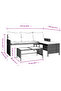 Garden Sofa with Table and Cushions L-Shaped Black Poly Rattan - 3
