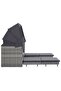 Extendable 3-Seater Sofa Bed with Roof Poly Rattan Grey - 6