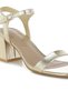 Women Metallic Faux Leather Block Heels in Gold - 4