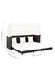 Extendable 3-Seater Sofa Bed with Roof Poly Rattan Black - 3