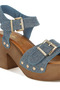 Women Studded Denim Clog Sandals in Denim - 4