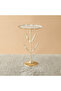 Glass Top Accent Table with Floral Base - 35x35x55 cms - 2