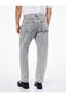 Loose Fit Cotton Baggy Jeans with Regular Waist Pockets - 4