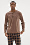 100% Cotton New Season 2026 4 Seasons Midi Collar Men's Pajama Set - 3