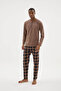 100% Cotton New Season 2026 4 Seasons Midi Collar Men's Pajama Set - 8