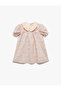 Cotton Short Balloon Sleeve Peter Pan collar A-Line Floral Mini Dress