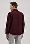 Burgundy Comfort Fit Classic Collar Cotton Blend Shirt - 4