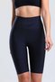 Women's Black High Waist Shaping / Sculpting Biker Leggings - Sports Shorts - 4