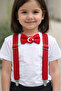 Moon Star Turkish Flag Red Children's Suspender Bow Tie Set April 23 Pants Suspender Bow Tie Set