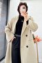 Premium Four Button Pocket Oversized Cashmere Coat - Beige - 7