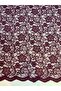 Plum Cordone Lace Fabric – Floral Patterned - 2