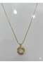 Steel 316L Gold Color Inside Open Circle Pendant - 5