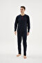 100% Cotton New Season Men's Button Collar Pajama Set - 6