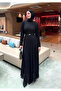 Women's Lace Lined Belted Long Dress