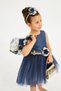 Girl's Evening Dress Ball Gown & Special Occasion Vest Set with Flower Detail, Bag and Crown Gift - 2